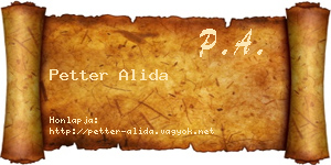 Petter Alida névjegykártya